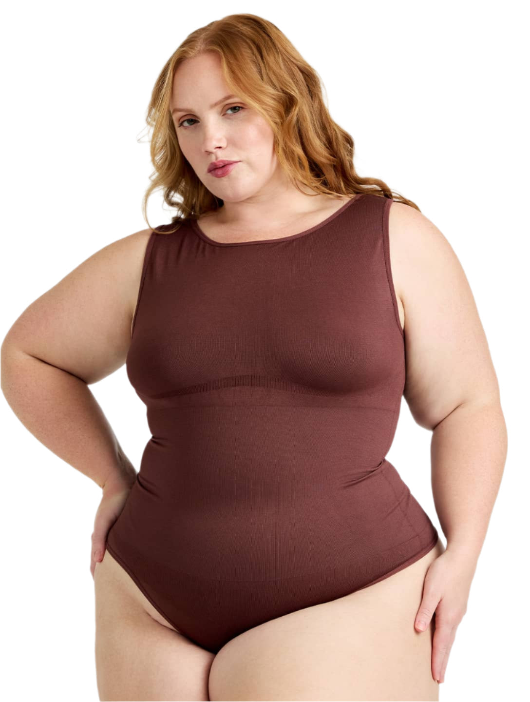 Body gainant à col rond en tanga pour un contrôle optimal et un style élégant