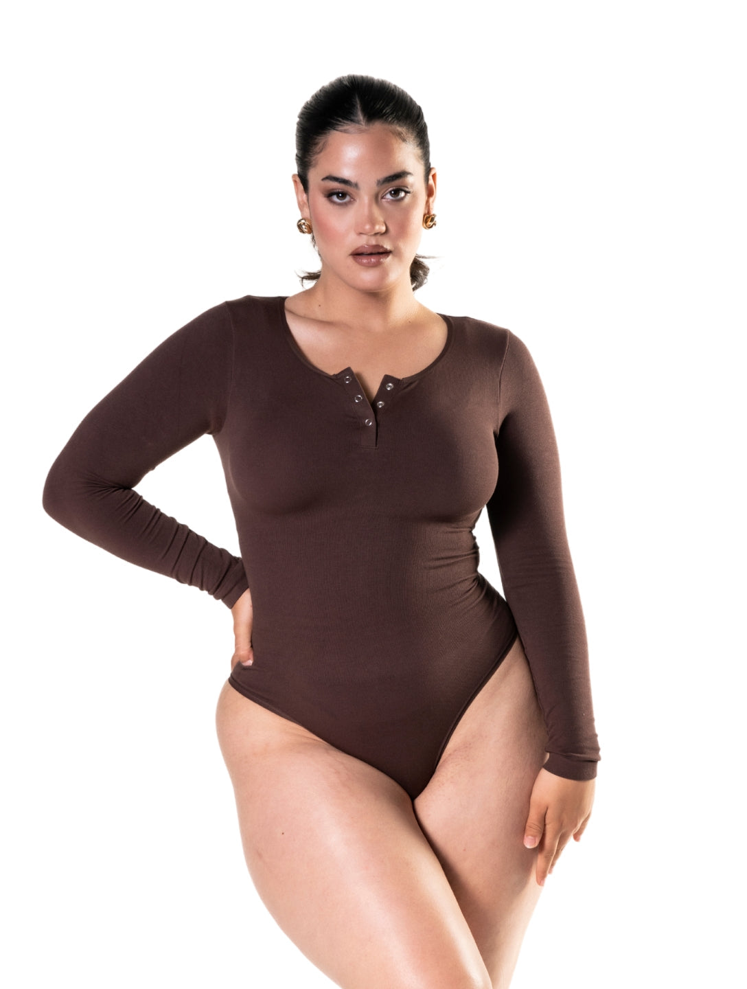 Body Gainant Femme Manches Longues Sans Coutures HeyShape Confort Ultime