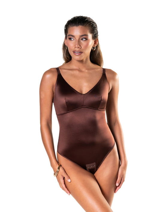 Body Gainant Satiné Effet Ventre Plat et Galbe Sublime