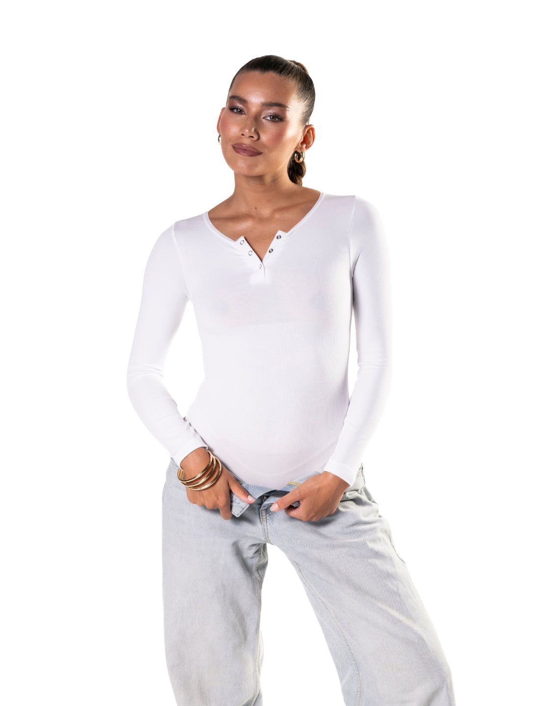 Body Gainant Femme Manches Longues Sans Coutures HeyShape Confort Ultime